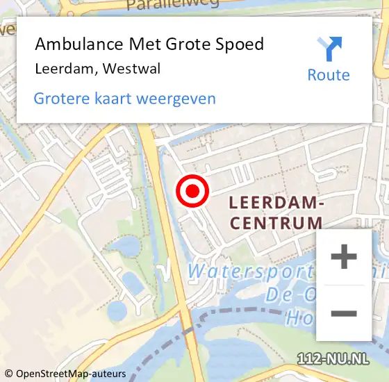 Locatie op kaart van de 112 melding: Ambulance Met Grote Spoed Naar Leerdam, Westwal op 3 februari 2020 07:48