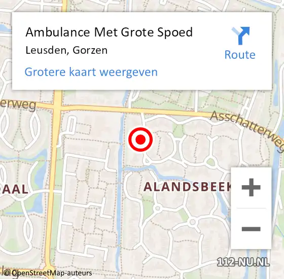 Locatie op kaart van de 112 melding: Ambulance Met Grote Spoed Naar Leusden, Gorzen op 3 februari 2020 09:19