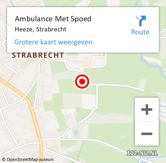 Locatie op kaart van de 112 melding: Ambulance Met Spoed Naar Heeze, Strabrecht op 3 februari 2020 09:52