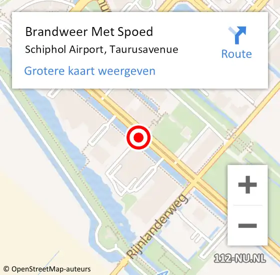Locatie op kaart van de 112 melding: Brandweer Met Spoed Naar Schiphol Airport, Taurusavenue op 3 februari 2020 10:33