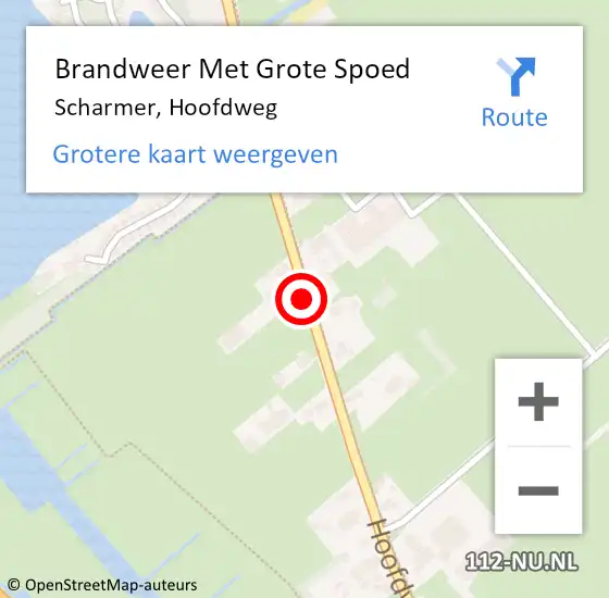 Locatie op kaart van de 112 melding: Brandweer Met Grote Spoed Naar Scharmer, Hoofdweg op 3 februari 2020 11:35