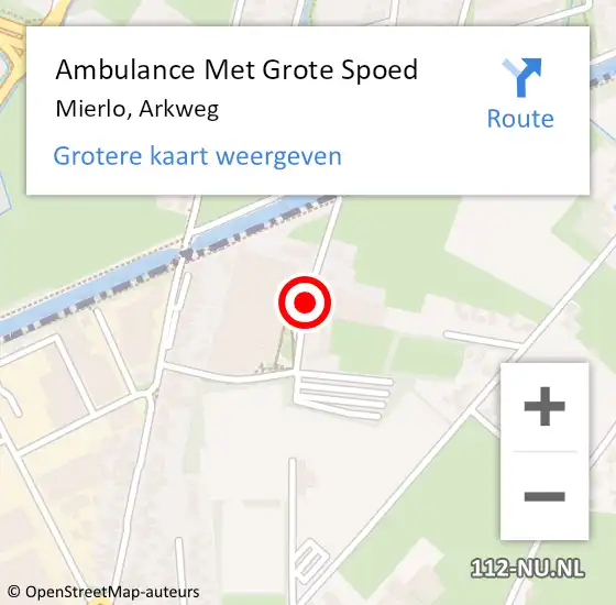 Locatie op kaart van de 112 melding: Ambulance Met Grote Spoed Naar Mierlo, Arkweg op 3 februari 2020 11:39