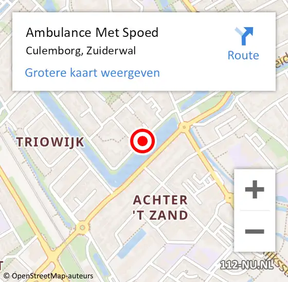 Locatie op kaart van de 112 melding: Ambulance Met Spoed Naar Culemborg, Zuiderwal op 3 februari 2020 12:25