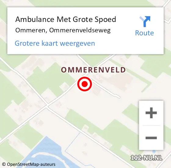 Locatie op kaart van de 112 melding: Ambulance Met Grote Spoed Naar Ommeren, Ommerenveldseweg op 27 april 2014 10:01