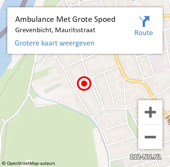 Locatie op kaart van de 112 melding: Ambulance Met Grote Spoed Naar Grevenbicht, Mauritsstraat op 27 april 2014 10:03