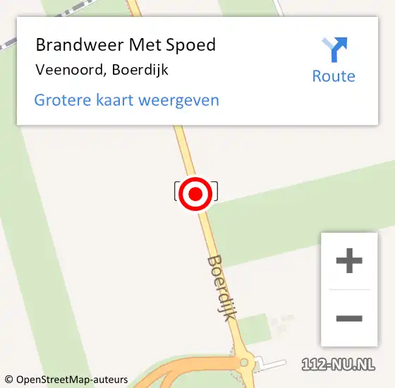 Locatie op kaart van de 112 melding: Brandweer Met Spoed Naar Veenoord, Boerdijk op 3 februari 2020 15:36