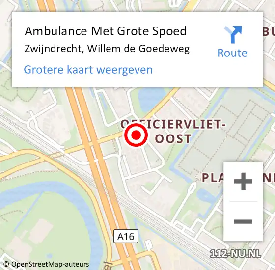 Locatie op kaart van de 112 melding: Ambulance Met Grote Spoed Naar Zwijndrecht, Willem de Goedeweg op 3 februari 2020 15:51