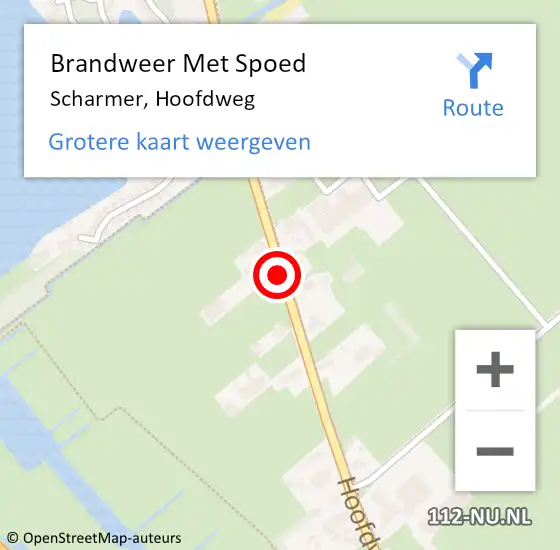 Locatie op kaart van de 112 melding: Brandweer Met Spoed Naar Scharmer, Hoofdweg op 3 februari 2020 16:37