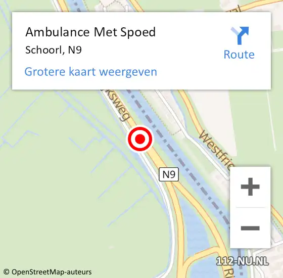 Locatie op kaart van de 112 melding: Ambulance Met Spoed Naar Schoorl, N9 op 3 februari 2020 18:14