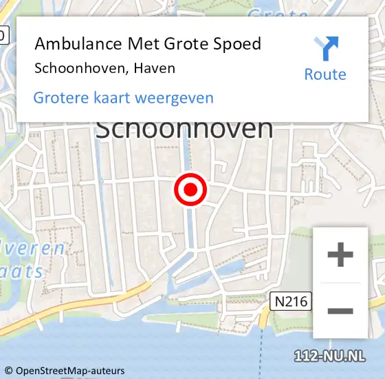 Locatie op kaart van de 112 melding: Ambulance Met Grote Spoed Naar Schoonhoven, Haven op 3 februari 2020 19:53