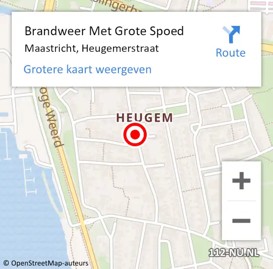 Locatie op kaart van de 112 melding: Brandweer Met Grote Spoed Naar Maastricht, Heugemerstraat op 3 februari 2020 20:01