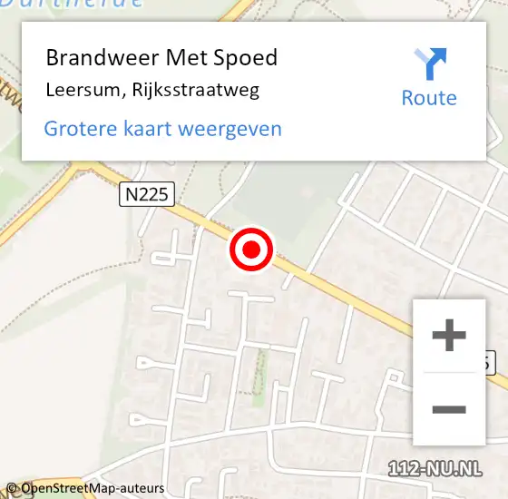 Locatie op kaart van de 112 melding: Brandweer Met Spoed Naar Leersum, Rijksstraatweg op 4 februari 2020 01:29