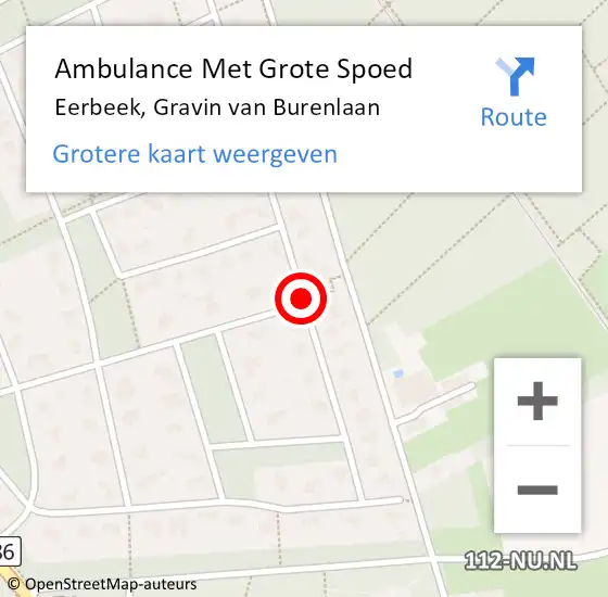 Locatie op kaart van de 112 melding: Ambulance Met Grote Spoed Naar Eerbeek, Gravin van Burenlaan op 4 februari 2020 07:15