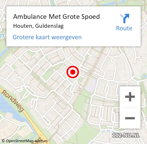 Locatie op kaart van de 112 melding: Ambulance Met Grote Spoed Naar Houten, Guldenslag op 4 februari 2020 08:23