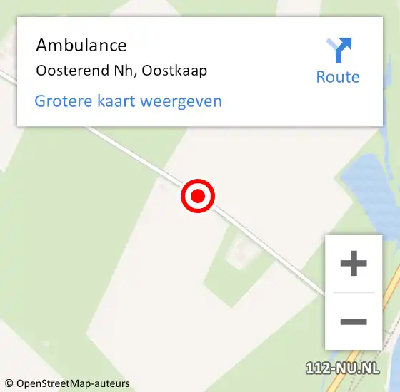 Locatie op kaart van de 112 melding: Ambulance Oosterend Nh, Oostkaap op 4 februari 2020 09:10