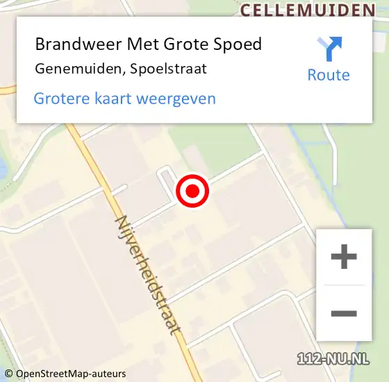 Locatie op kaart van de 112 melding: Brandweer Met Grote Spoed Naar Genemuiden, Spoelstraat op 4 februari 2020 09:21