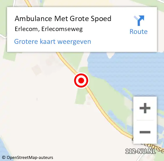 Locatie op kaart van de 112 melding: Ambulance Met Grote Spoed Naar Erlecom, Erlecomseweg op 4 februari 2020 10:10