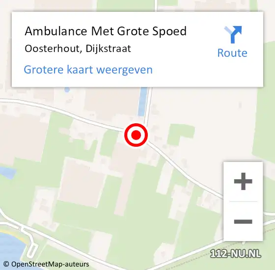 Locatie op kaart van de 112 melding: Ambulance Met Grote Spoed Naar Oosterhout, Dijkstraat op 4 februari 2020 10:19