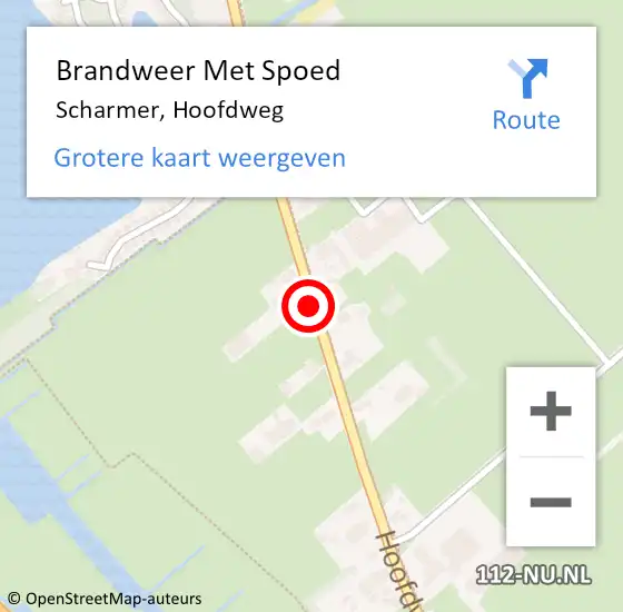 Locatie op kaart van de 112 melding: Brandweer Met Spoed Naar Scharmer, Hoofdweg op 4 februari 2020 12:38