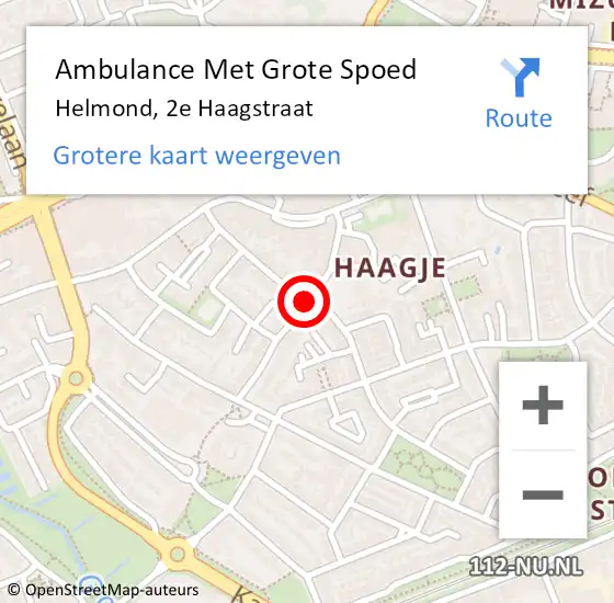 Locatie op kaart van de 112 melding: Ambulance Met Grote Spoed Naar Helmond, 2e Haagstraat op 4 februari 2020 13:28