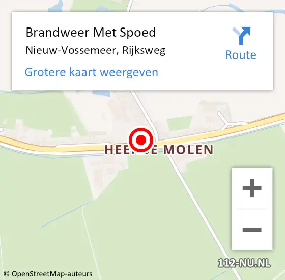 Locatie op kaart van de 112 melding: Brandweer Met Spoed Naar Nieuw-Vossemeer, Rijksweg op 4 februari 2020 17:53