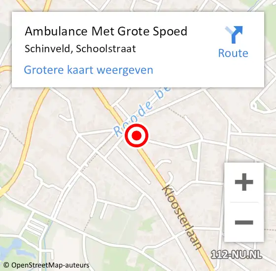 Locatie op kaart van de 112 melding: Ambulance Met Grote Spoed Naar Schinveld, Schoolstraat op 27 april 2014 12:39