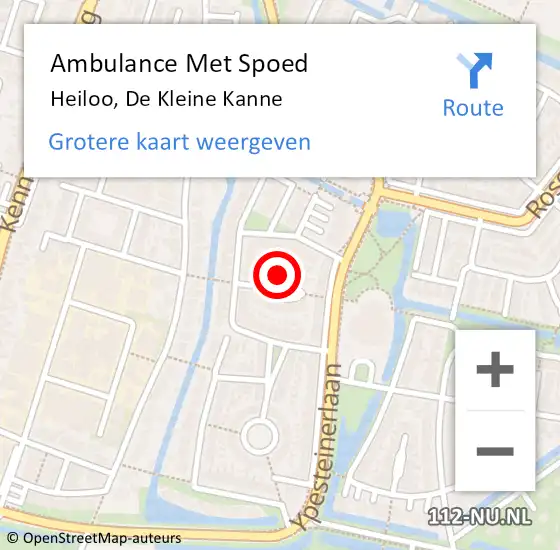 Locatie op kaart van de 112 melding: Ambulance Met Spoed Naar Heiloo, De Kleine Kanne op 30 september 2013 10:06