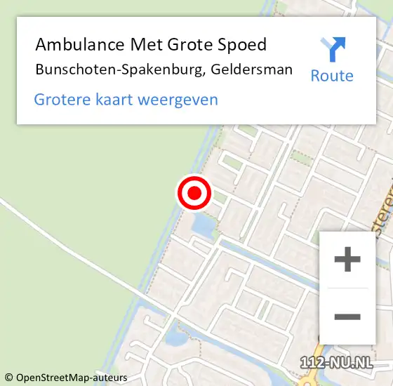 Locatie op kaart van de 112 melding: Ambulance Met Grote Spoed Naar Bunschoten-Spakenburg, Geldersman op 27 april 2014 13:12