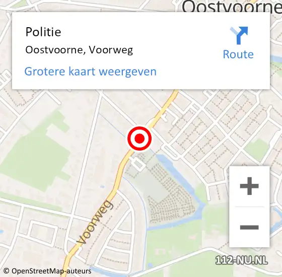 Locatie op kaart van de 112 melding: Politie Oostvoorne, Voorweg op 5 februari 2020 06:39