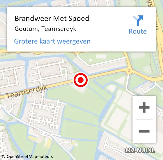 Locatie op kaart van de 112 melding: Brandweer Met Spoed Naar Goutum, Tearnserdyk op 5 februari 2020 07:03