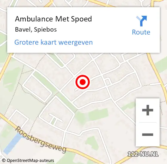 Locatie op kaart van de 112 melding: Ambulance Met Spoed Naar Bavel, Spiebos op 27 april 2014 13:24