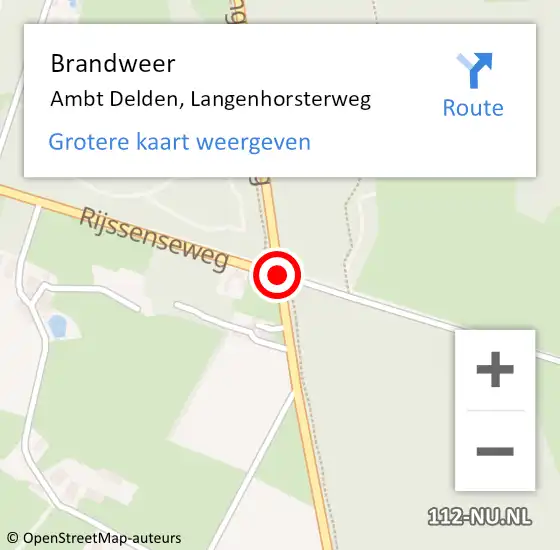 Locatie op kaart van de 112 melding: Brandweer Ambt Delden, Langenhorsterweg op 5 februari 2020 08:33