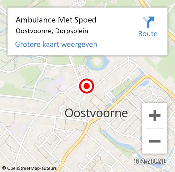 Locatie op kaart van de 112 melding: Ambulance Met Spoed Naar Oostvoorne, Dorpsplein op 5 februari 2020 09:25