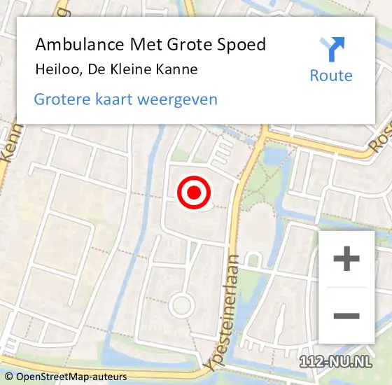 Locatie op kaart van de 112 melding: Ambulance Met Grote Spoed Naar Heiloo, De Kleine Kanne op 30 september 2013 10:12