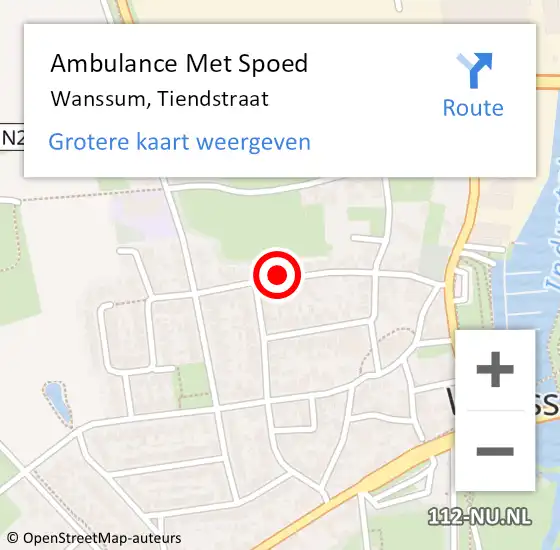 Locatie op kaart van de 112 melding: Ambulance Met Spoed Naar Wanssum, Tiendstraat op 5 februari 2020 13:46