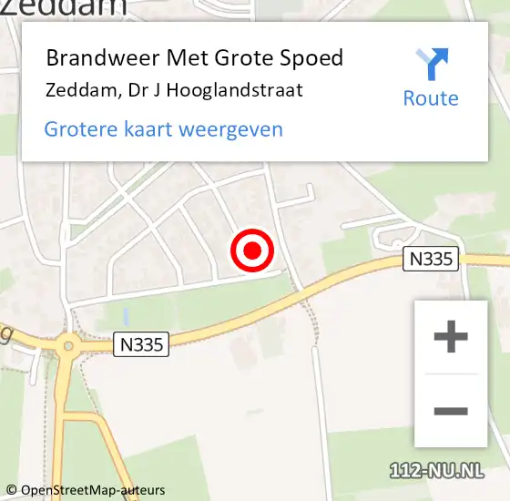 Locatie op kaart van de 112 melding: Brandweer Met Grote Spoed Naar Zeddam, Dr J Hooglandstraat op 30 september 2013 10:14