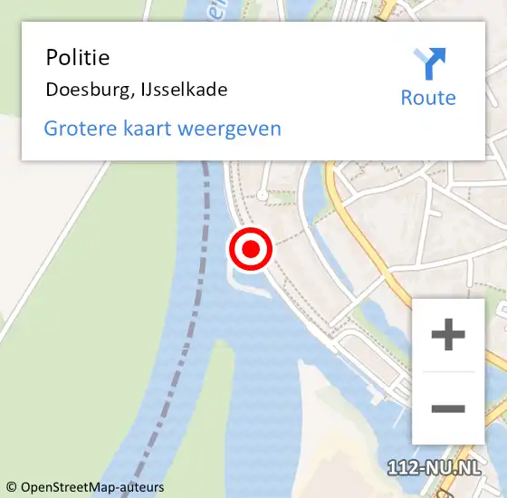 Locatie op kaart van de 112 melding: Politie Doesburg, IJsselkade op 5 februari 2020 14:37