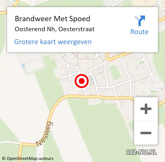 Locatie op kaart van de 112 melding: Brandweer Met Spoed Naar Oosterend Nh, Oesterstraat op 5 februari 2020 16:54