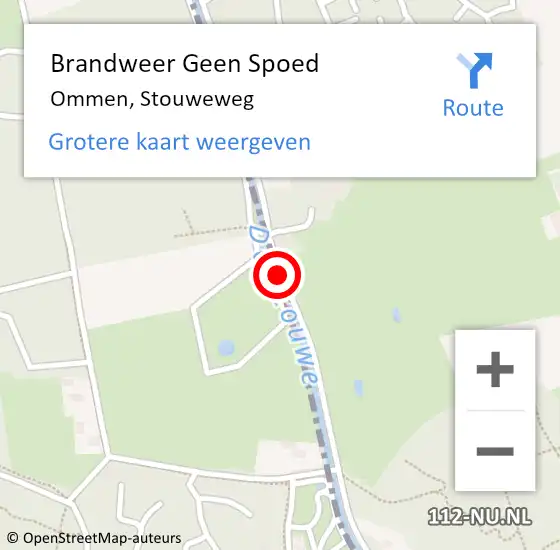 Locatie op kaart van de 112 melding: Brandweer Geen Spoed Naar Ommen, Stouweweg op 5 februari 2020 16:56