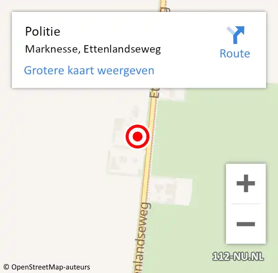 Locatie op kaart van de 112 melding: Politie Marknesse, Ettenlandseweg op 27 april 2014 14:37