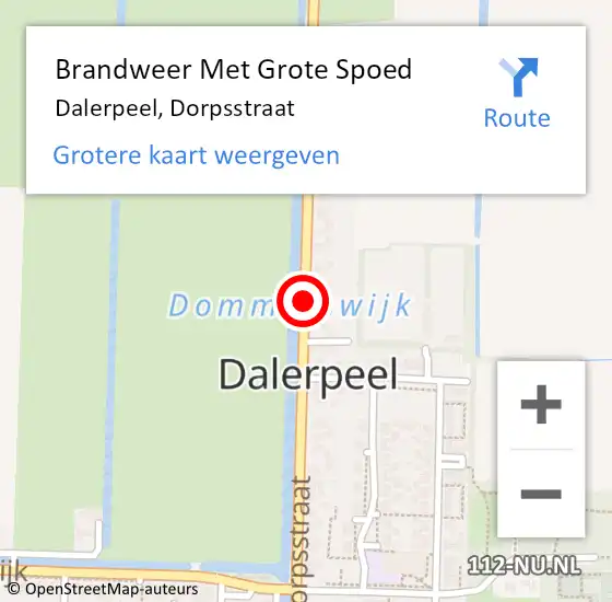Locatie op kaart van de 112 melding: Brandweer Met Grote Spoed Naar Dalerpeel, Dorpsstraat op 5 februari 2020 17:36