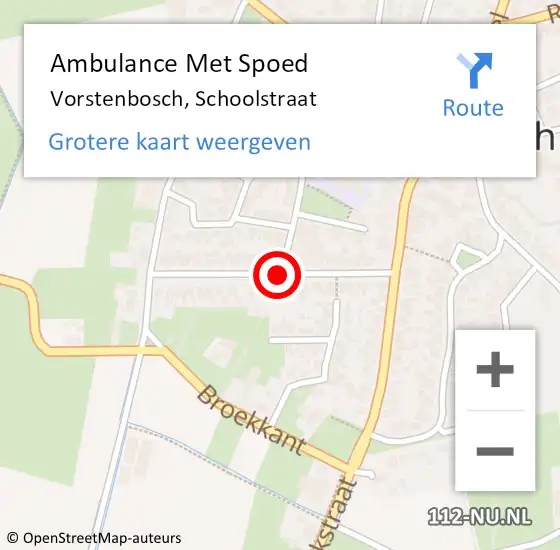 Locatie op kaart van de 112 melding: Ambulance Met Spoed Naar Vorstenbosch, Schoolstraat op 5 februari 2020 18:38