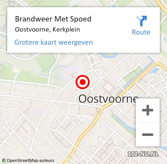 Locatie op kaart van de 112 melding: Brandweer Met Spoed Naar Oostvoorne, Kerkplein op 5 februari 2020 19:58