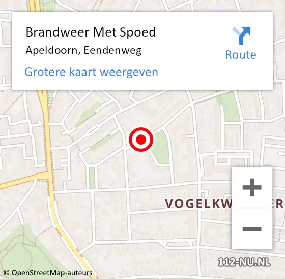 Locatie op kaart van de 112 melding: Brandweer Met Spoed Naar Apeldoorn, Eendenweg op 6 februari 2020 03:25