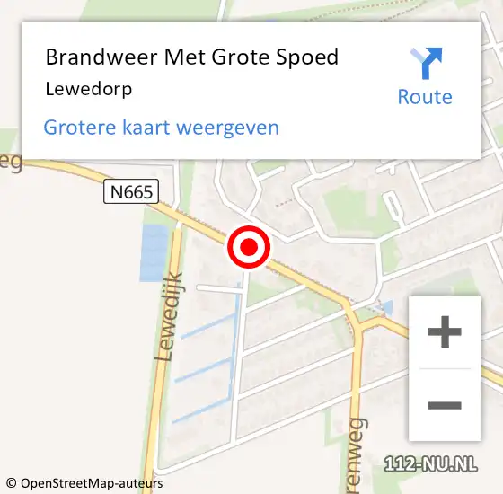 Locatie op kaart van de 112 melding: Brandweer Met Grote Spoed Naar Lewedorp op 6 februari 2020 06:22