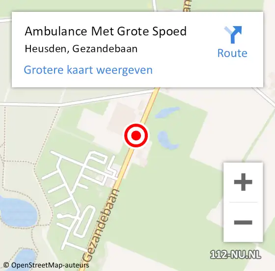 Locatie op kaart van de 112 melding: Ambulance Met Grote Spoed Naar Heusden, Gezandebaan op 6 februari 2020 07:03