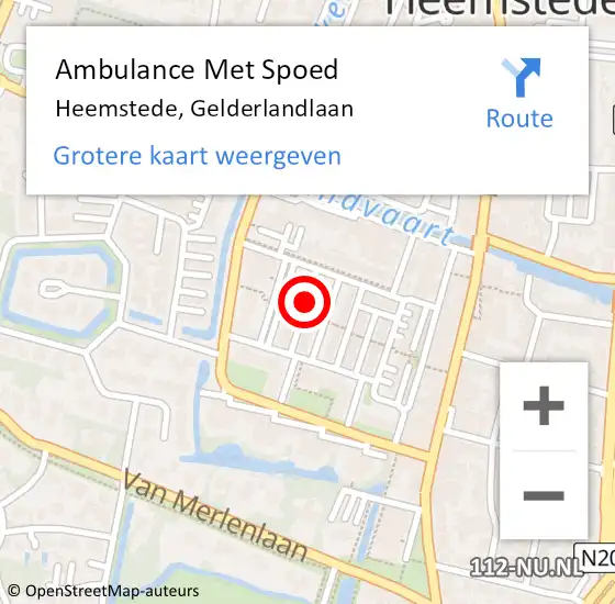 Locatie op kaart van de 112 melding: Ambulance Met Spoed Naar Heemstede, Gelderlandlaan op 6 februari 2020 08:19