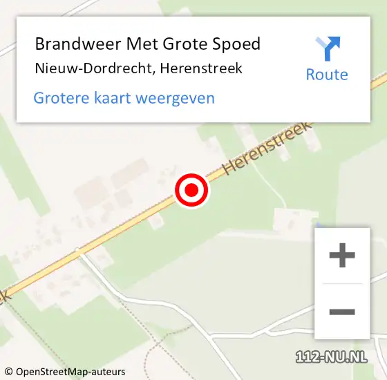 Locatie op kaart van de 112 melding: Brandweer Met Grote Spoed Naar Nieuw-Dordrecht, Herenstreek op 6 februari 2020 09:31