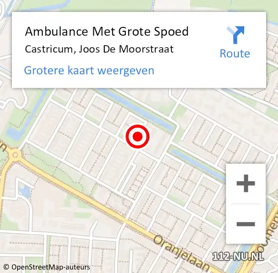 Locatie op kaart van de 112 melding: Ambulance Met Grote Spoed Naar Castricum, Joos De Moorstraat op 6 februari 2020 10:47