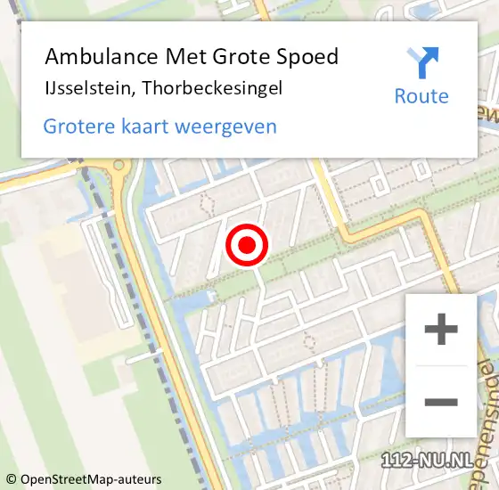 Locatie op kaart van de 112 melding: Ambulance Met Grote Spoed Naar IJsselstein, Thorbeckesingel op 27 april 2014 15:56